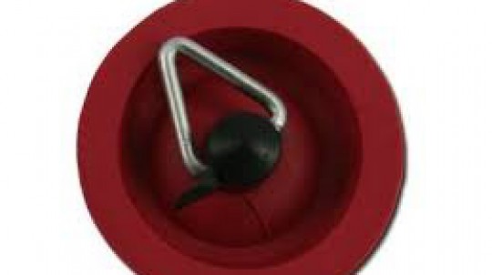 Red Rubber Sink Plug 25Mm W/Pull Shackle
